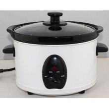 Hot Sale 2.5liter Round Ceramic Slow Cooker with Glass Lid